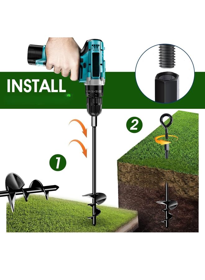 LAMAY 8PCS Ground Anchors, Heavy Duty Swing Set Anchors, Spiral Earth Anchors for Trampoline,Canopies, Metal Trampoline Anchors Resistant Strong Wind (Size : 8PCS) - Image 4